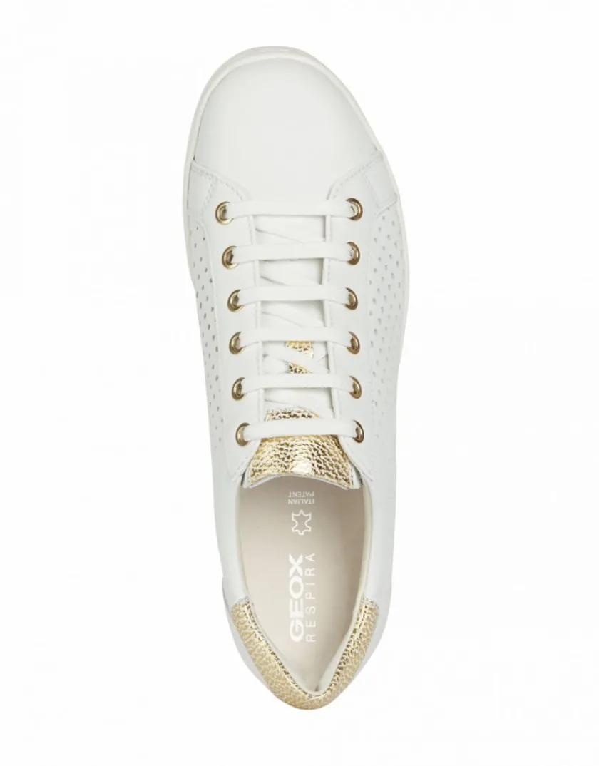 Hot Baskets cuir ajouré blanc GEOX Baskets