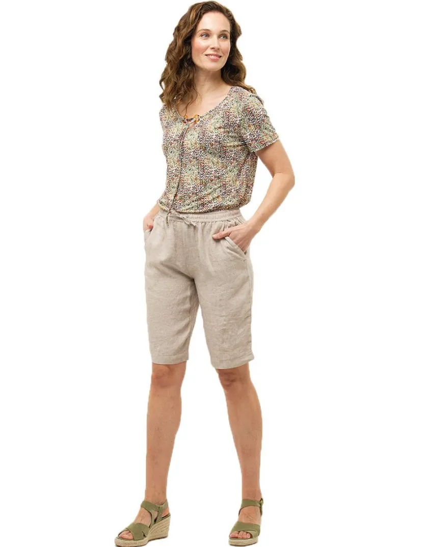 Online Bermuda beige 100% lin Shorts & Bermudas