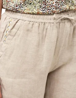 Online Bermuda beige 100% lin Shorts & Bermudas