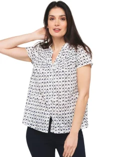 Discount Blouse 100% coton écru Chemisiers & Blouses|Hauts