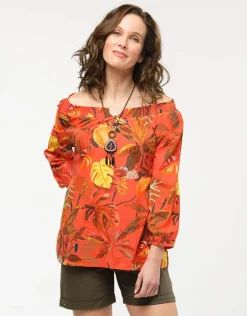Fashion Blouse 100% coton orange Chemisiers & Blouses|Hauts