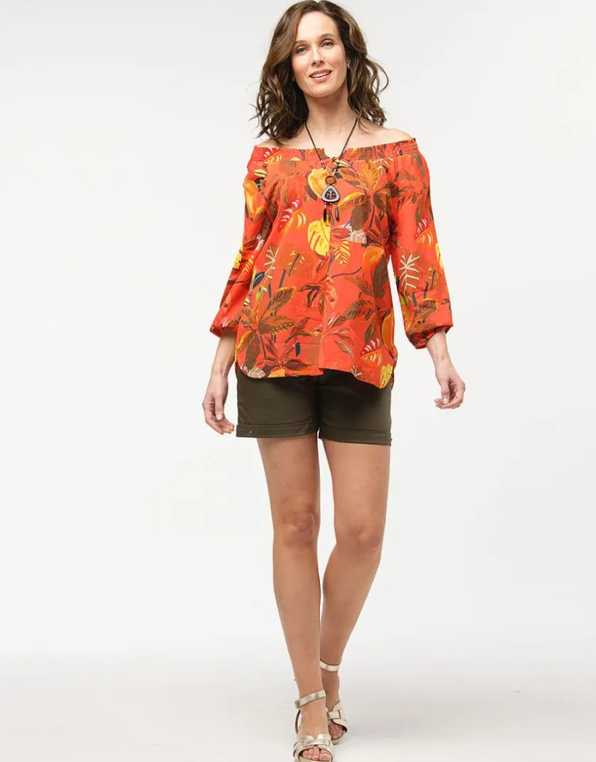 Fashion Blouse 100% coton orange Chemisiers & Blouses|Hauts