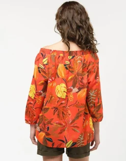 Fashion Blouse 100% coton orange Chemisiers & Blouses|Hauts