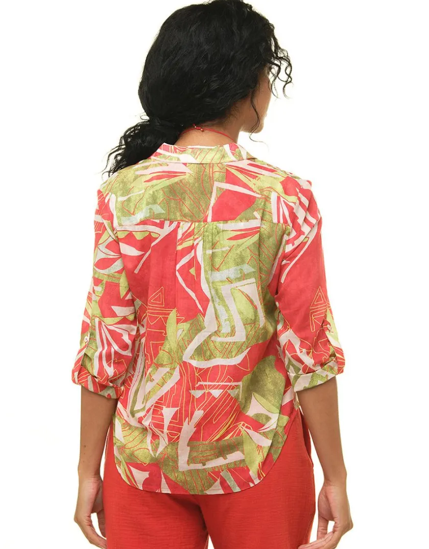Sale Blouse 100% coton vert Chemisiers & Blouses|Hauts