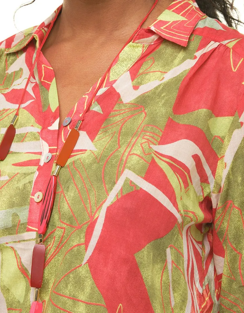 Sale Blouse 100% coton vert Chemisiers & Blouses|Hauts