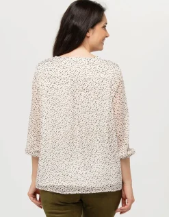 Outlet Blouse ample motif écru Hauts|Chemisiers & Blouses