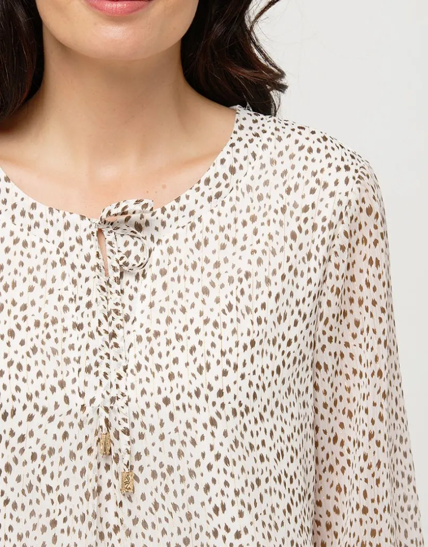 Outlet Blouse ample motif écru Hauts|Chemisiers & Blouses