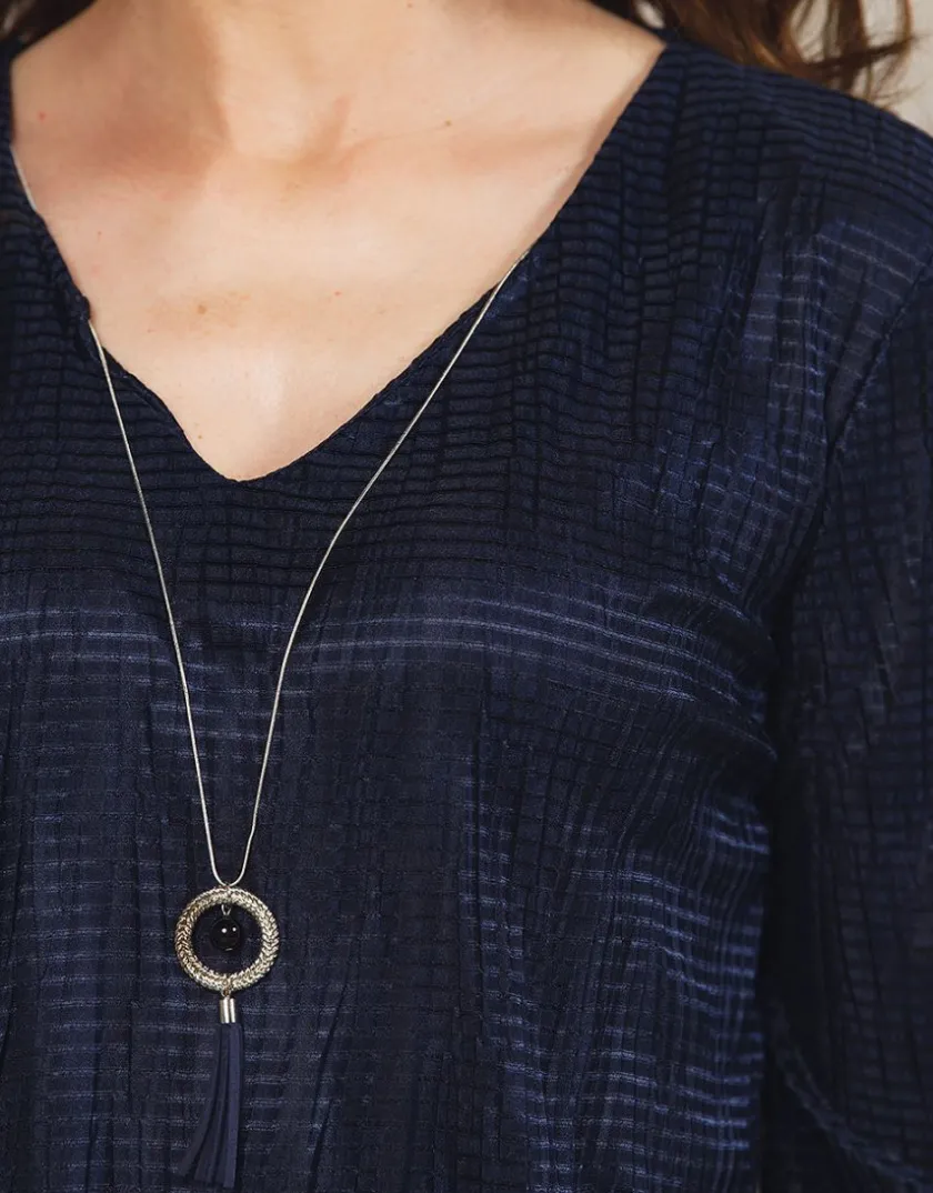 Hot Blouse bijoux bleu Chemisiers & Blouses|Hauts