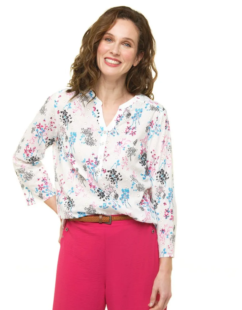 Sale Blouse blanche broderies Chemisiers & Blouses|Hauts