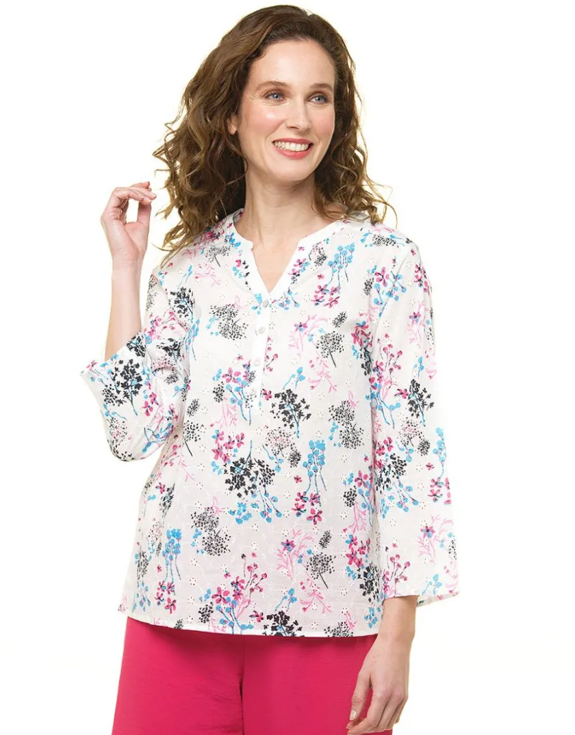 Sale Blouse blanche broderies Chemisiers & Blouses|Hauts