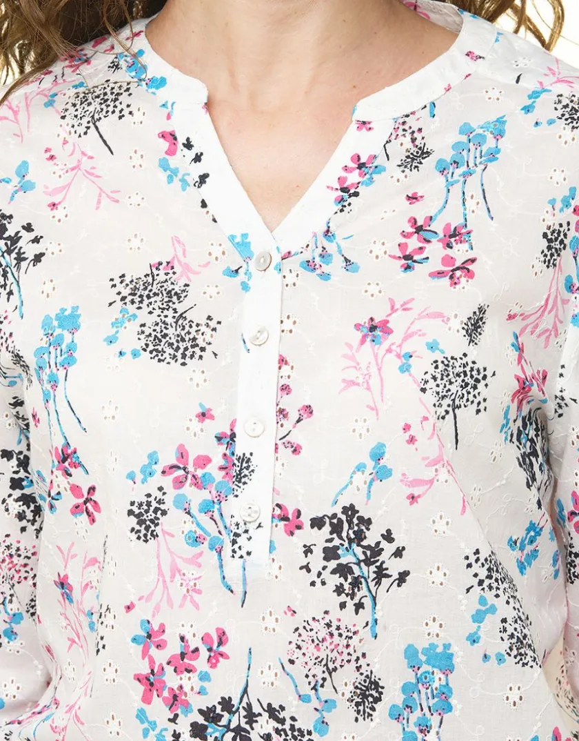 Sale Blouse blanche broderies Chemisiers & Blouses|Hauts