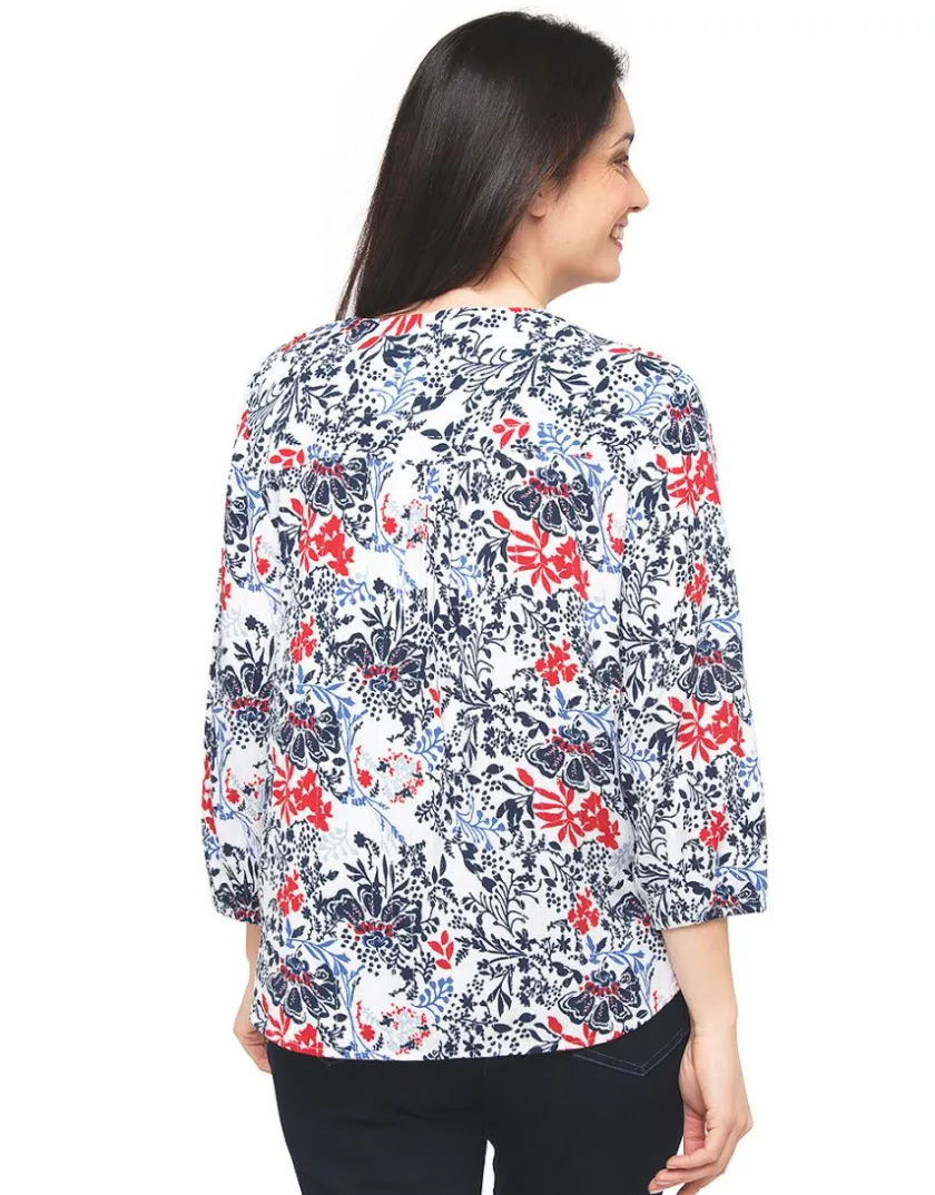 Sale Blouse blanche fleurs Chemisiers & Blouses|Hauts
