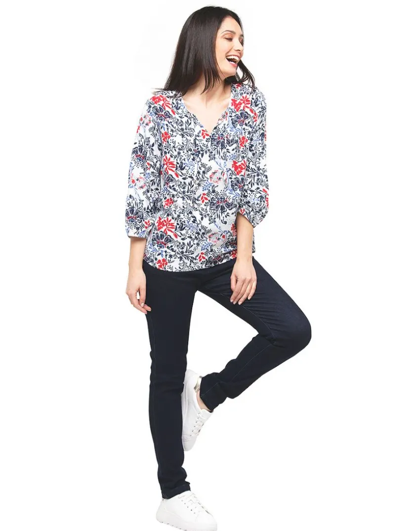 Sale Blouse blanche fleurs Chemisiers & Blouses|Hauts
