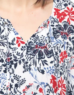 Sale Blouse blanche fleurs Chemisiers & Blouses|Hauts