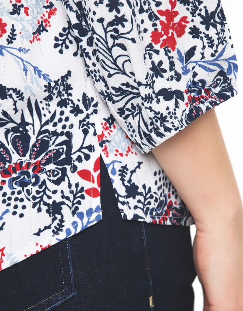 Sale Blouse blanche fleurs Chemisiers & Blouses|Hauts