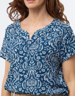 Online Blouse bleu imprimé Chemisiers & Blouses|Hauts