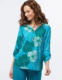 Hot Blouse bleu motif Chemisiers & Blouses|Hauts