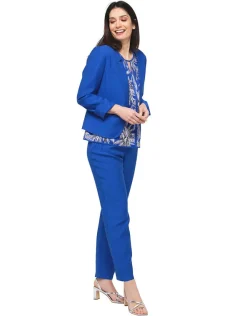 Sale Blouse bleu roi palmiers Chemisiers & Blouses|Hauts