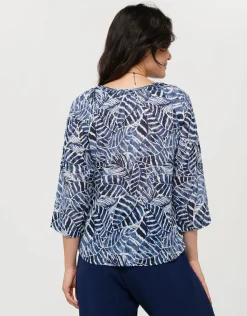 Outlet Blouse bleue 100% coton Chemisiers & Blouses|Hauts
