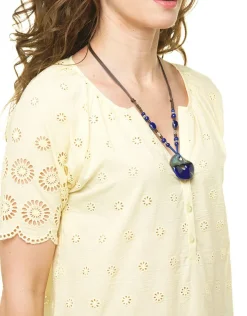 Hot Blouse broderie jaune Chemisiers & Blouses|Hauts