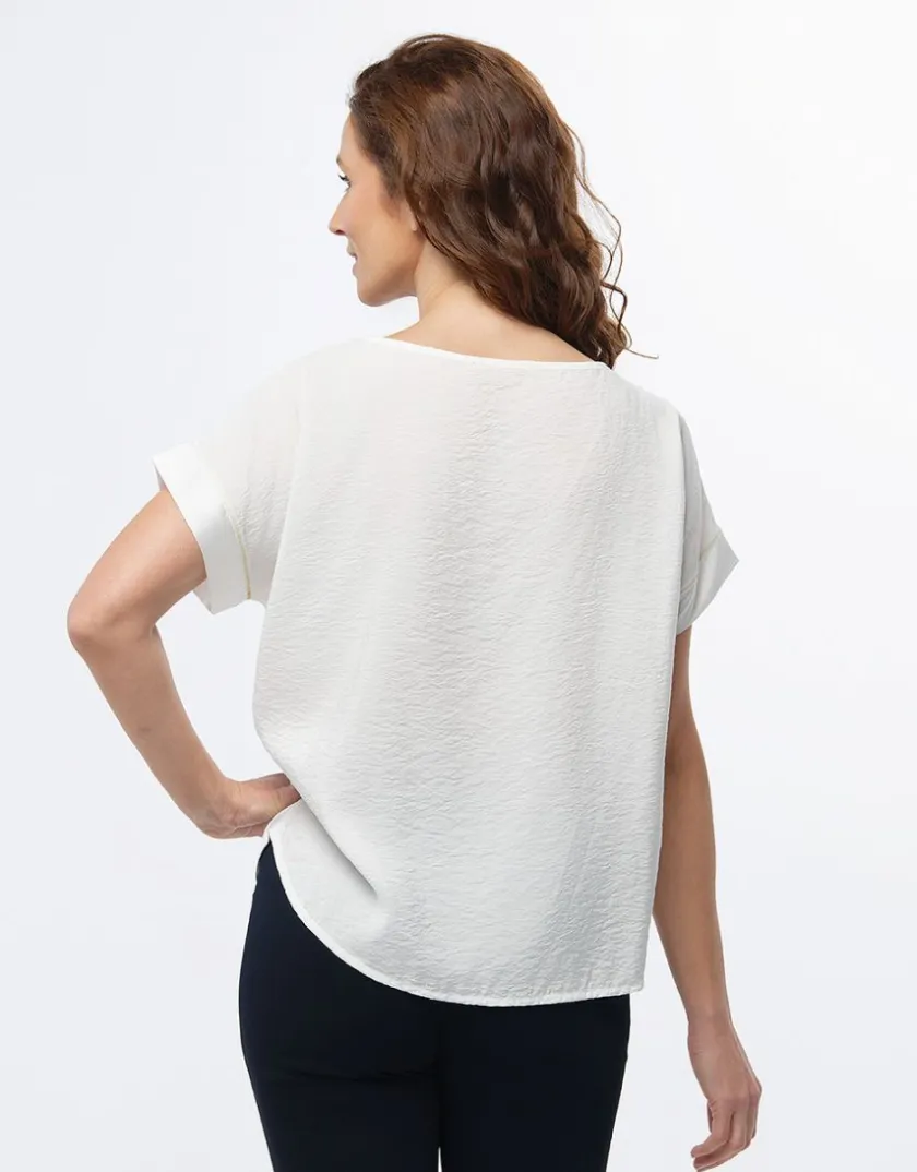Discount Blouse chic bi-matière Chemisiers & Blouses|Hauts