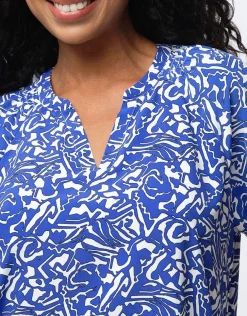 Online Blouse chic imprimé bleu Chemisiers & Blouses|Hauts