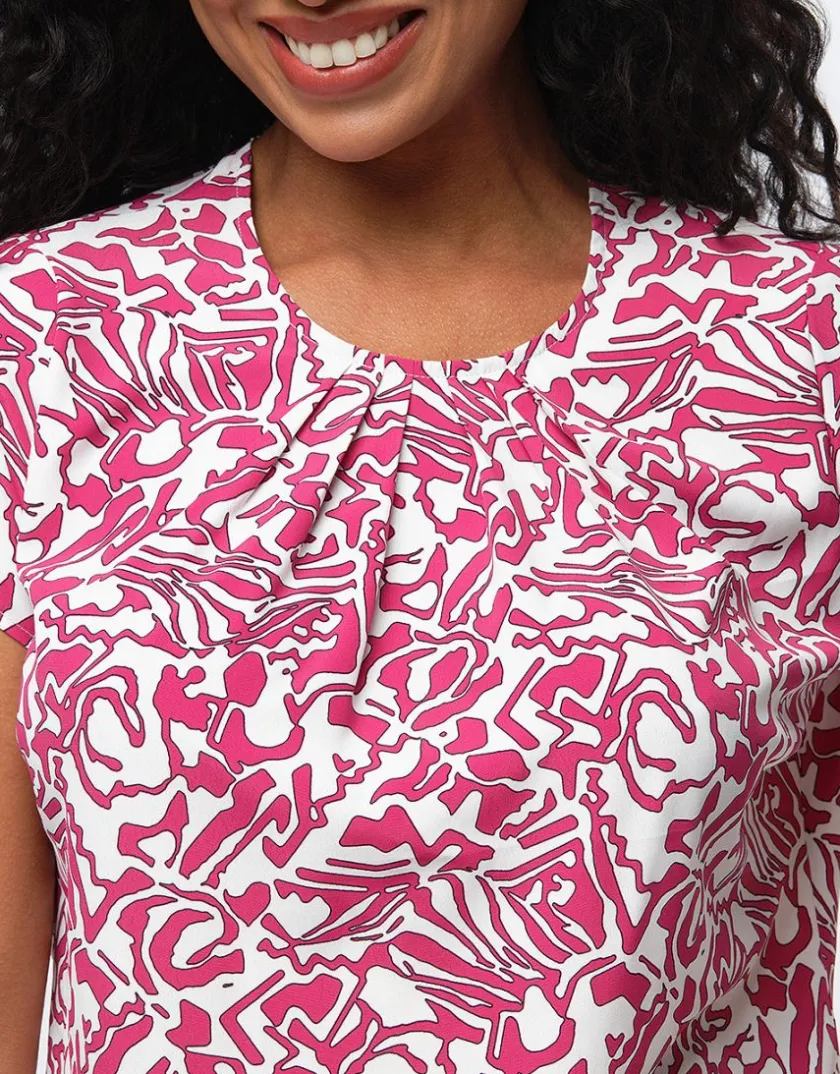 Hot Blouse chic imprimé rose Chemisiers & Blouses|Hauts