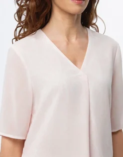 Fashion Blouse chic voile rose Chemisiers & Blouses|Hauts
