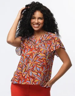 New Blouse chic voile rouge Chemisiers & Blouses|Hauts