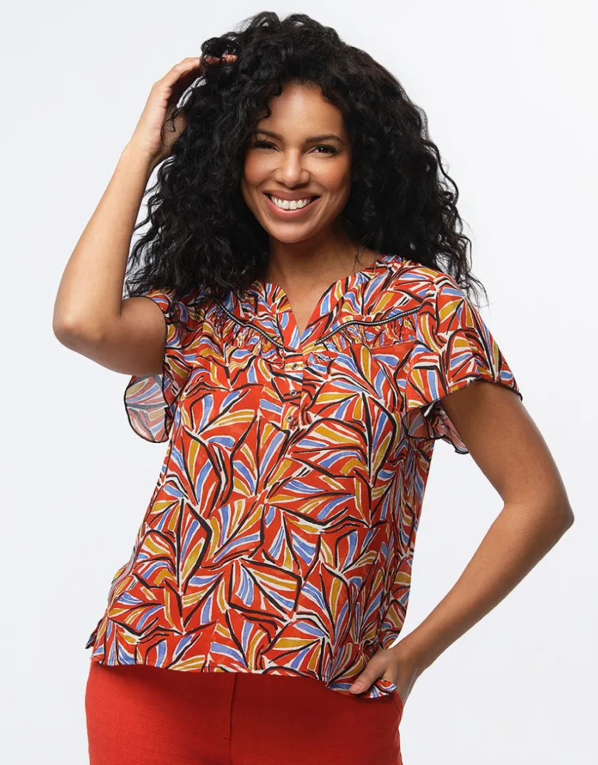 New Blouse chic voile rouge Chemisiers & Blouses|Hauts