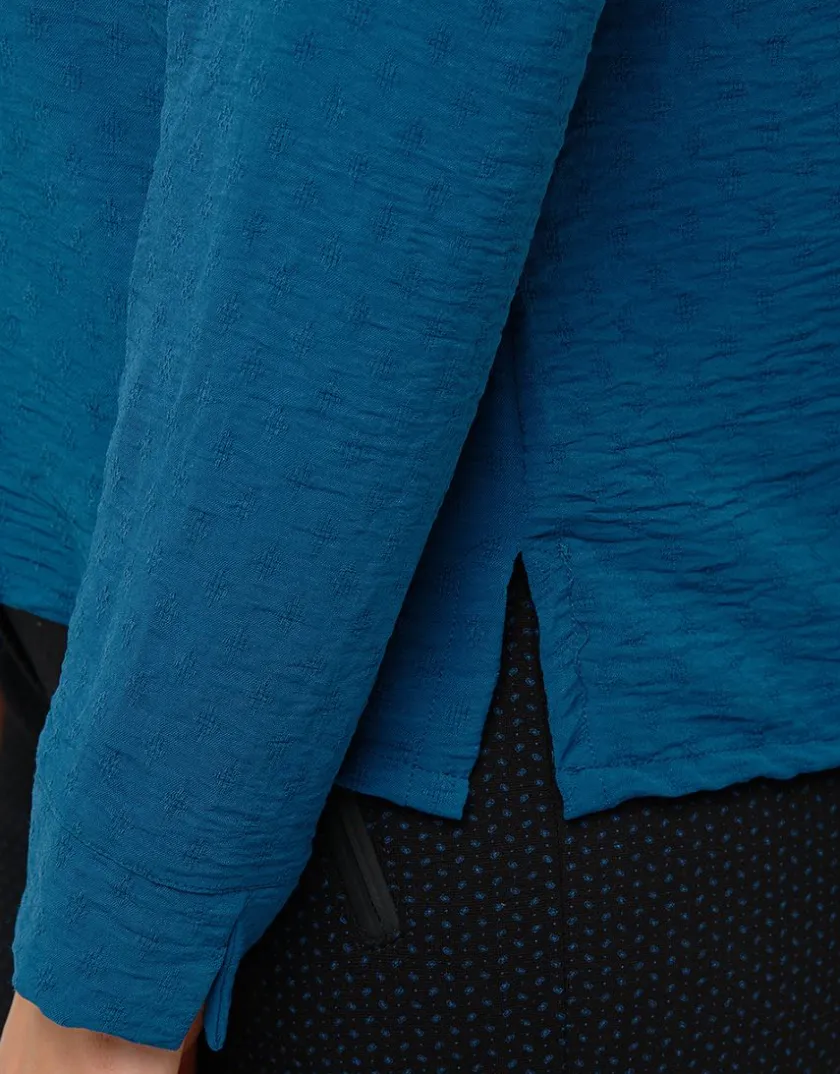 Sale Blouse col polo bleu Chemisiers & Blouses|Hauts