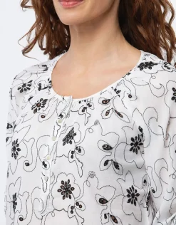 Discount Blouse coton broderie Chemisiers & Blouses|Hauts