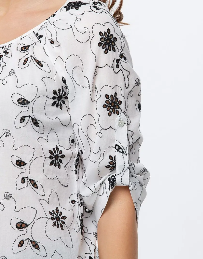 Discount Blouse coton broderie Chemisiers & Blouses|Hauts