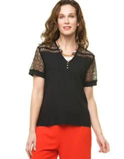Outlet Blouse creponnée noir Chemisiers & Blouses|Hauts
