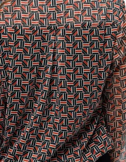 Discount Blouse crépon noir rouge Chemisiers & Blouses|Hauts