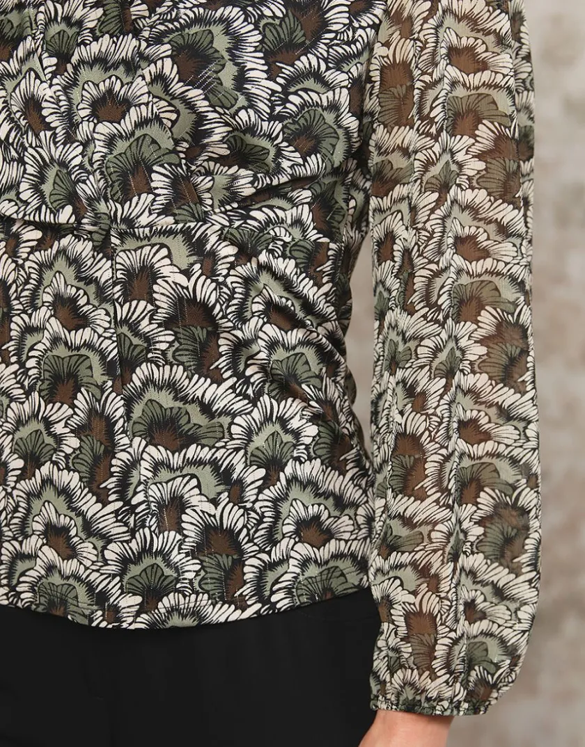 Fashion Blouse feuillage vert Chemisiers & Blouses|Hauts