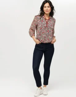 Discount Blouse fleurie rouge Chemisiers & Blouses|Hauts