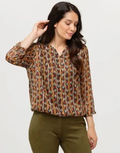Discount Blouse fluide marron Chemisiers & Blouses|Hauts