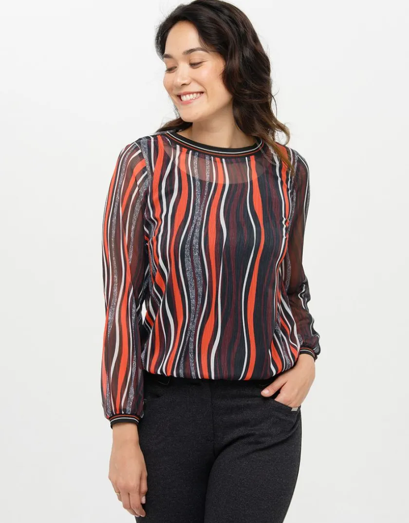 Online Blouse fluide rayée noire Chemisiers & Blouses|Hauts