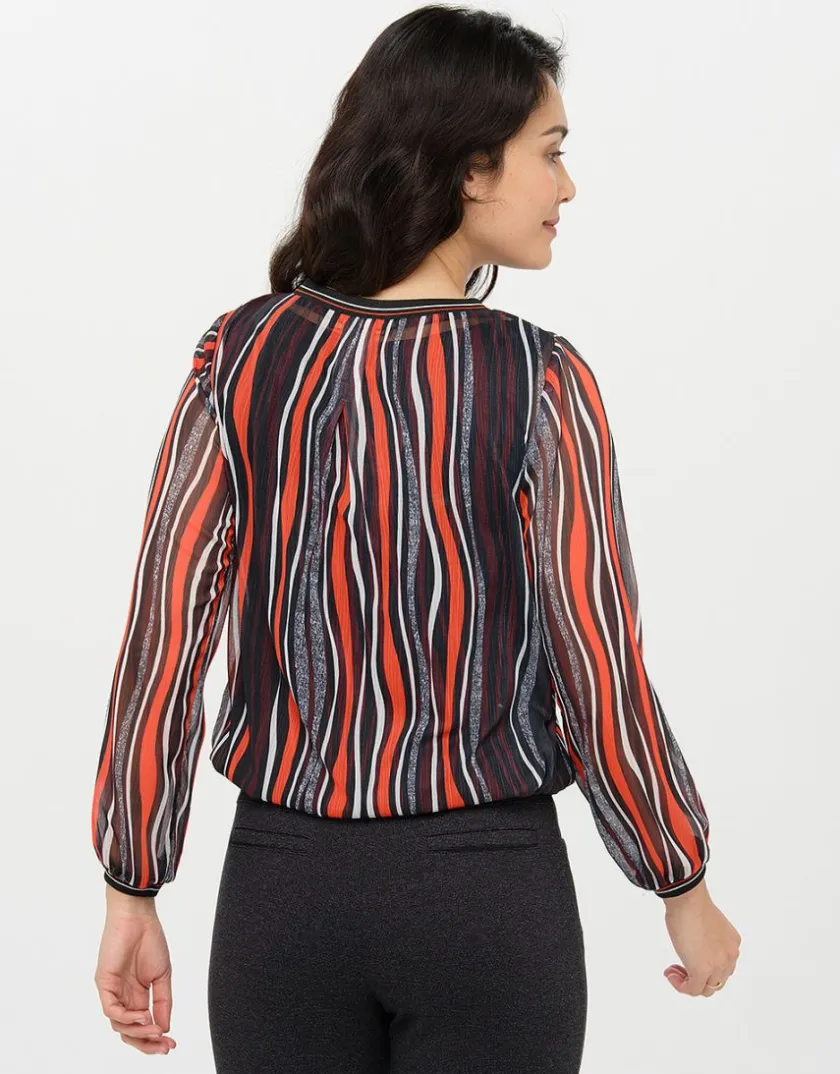Online Blouse fluide rayée noire Chemisiers & Blouses|Hauts
