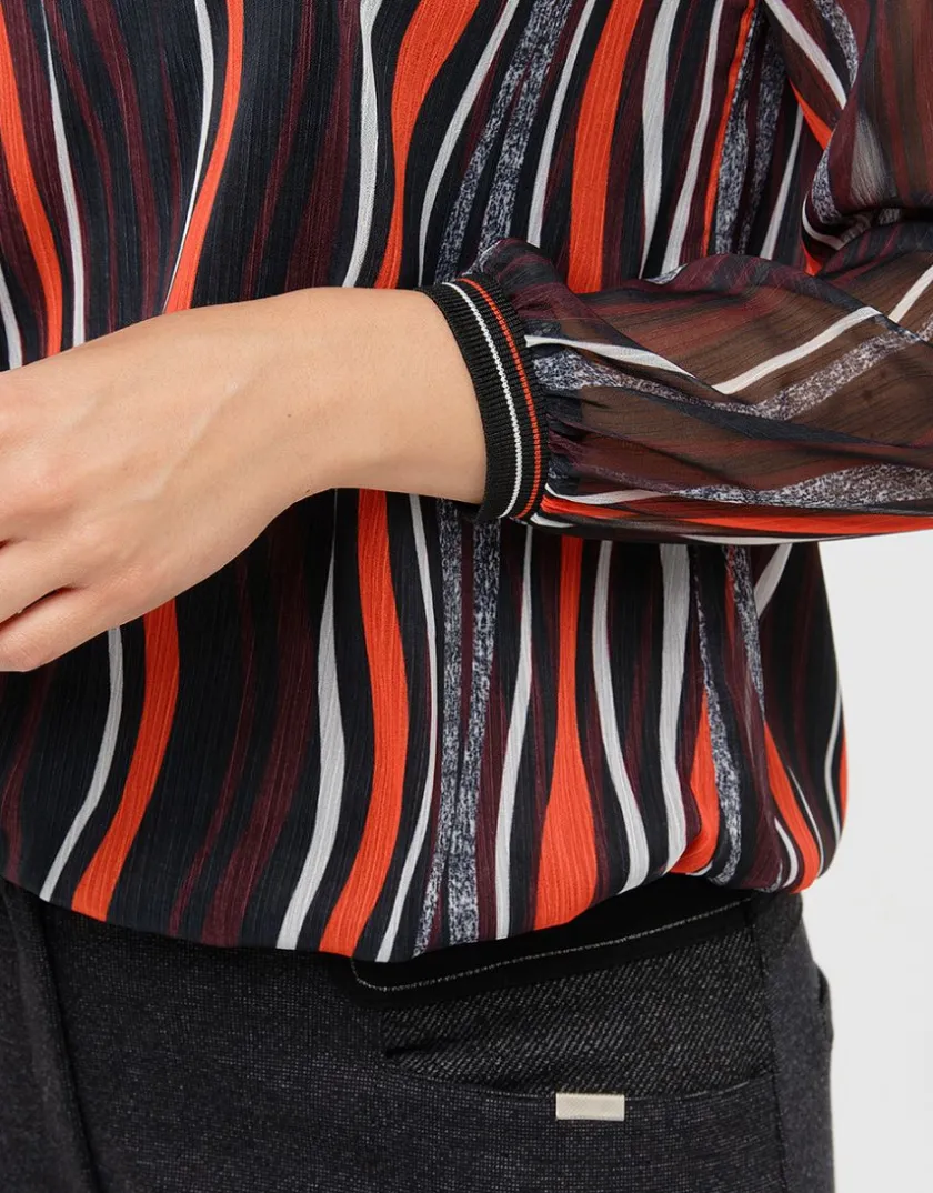 Online Blouse fluide rayée noire Chemisiers & Blouses|Hauts