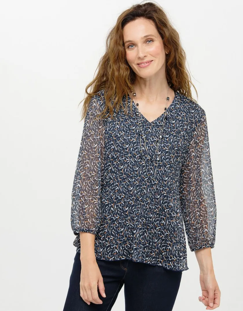 Fashion Blouse fluide voile bleue Chemisiers & Blouses|Hauts