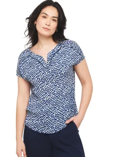 Clearance Blouse imprimé bleu Chemisiers & Blouses|Hauts