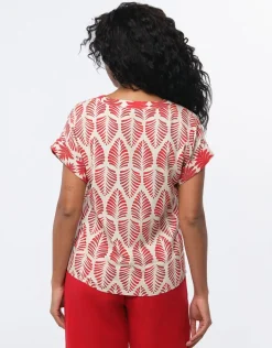 Hot Blouse imprimé rouge Chemisiers & Blouses|Hauts