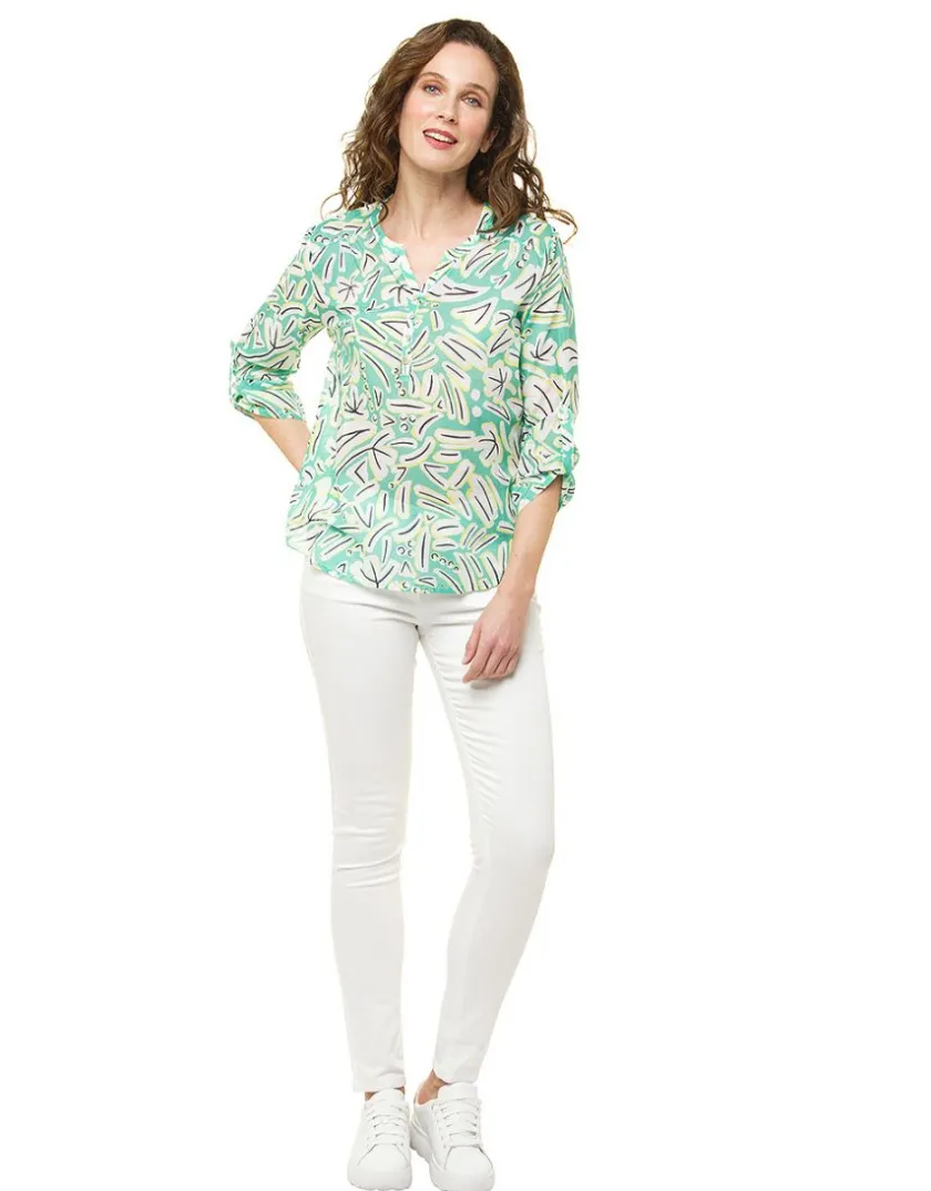 Fashion Blouse imprimé vert clair Chemisiers & Blouses|Hauts