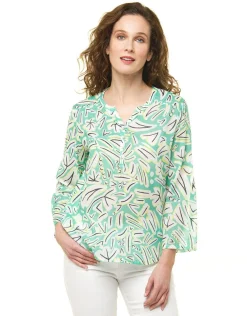 Fashion Blouse imprimé vert clair Chemisiers & Blouses|Hauts