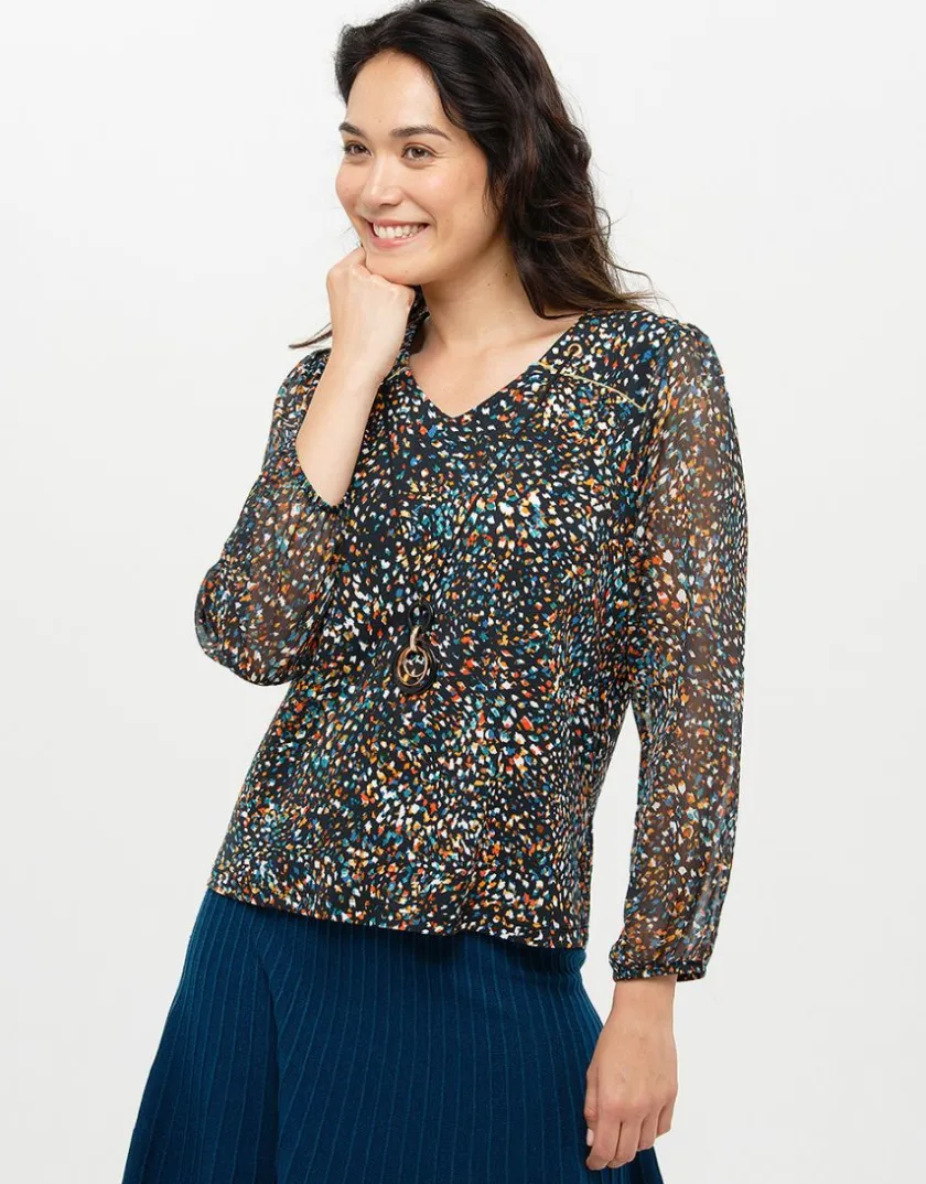 Fashion Blouse imprimée bijou Chemisiers & Blouses|Hauts