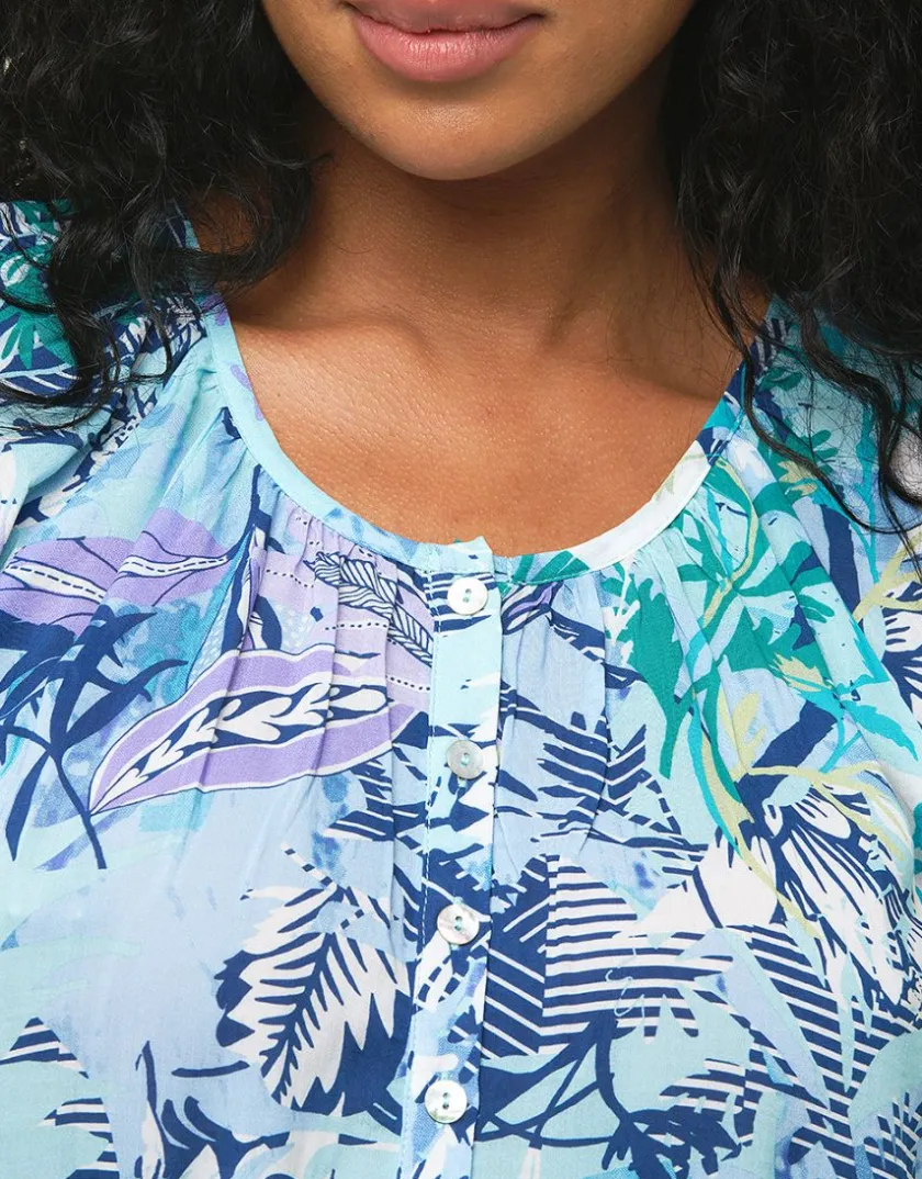 Sale Blouse imprimée bleu Chemisiers & Blouses|Hauts