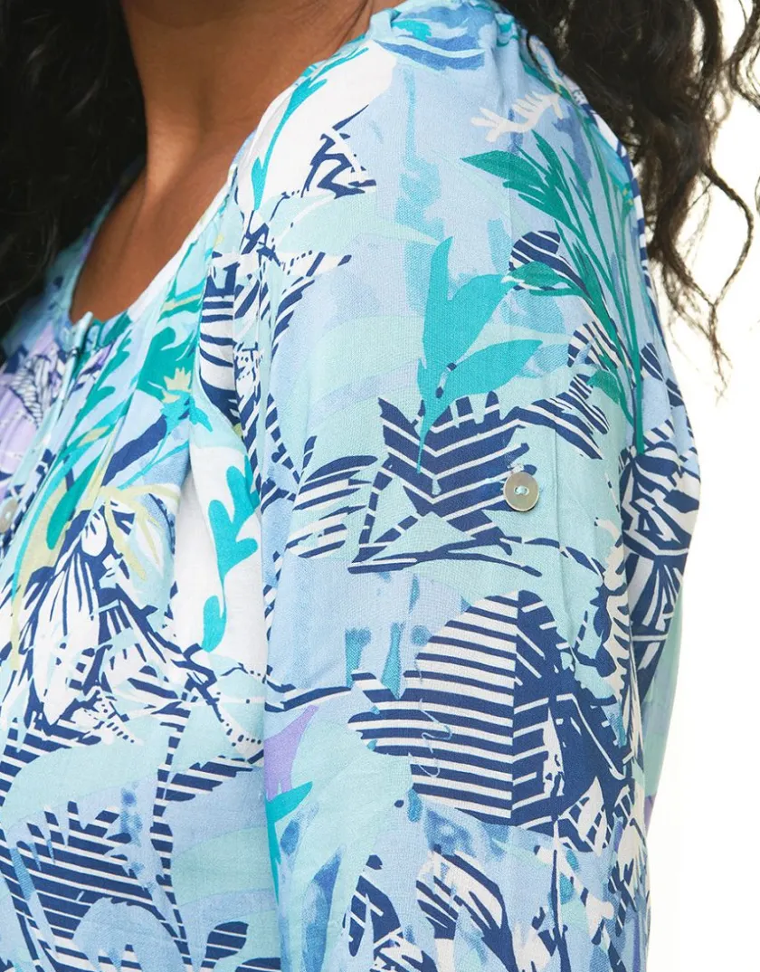 Sale Blouse imprimée bleu Chemisiers & Blouses|Hauts