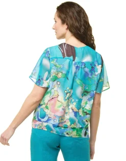 Hot Blouse imprimée bleu Chemisiers & Blouses|Hauts